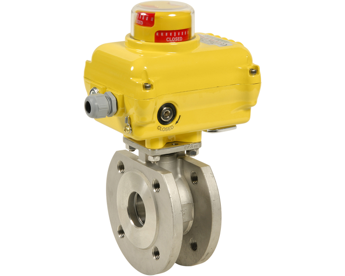 Stainless steel wafer ball valve 771XS + SA/NA electric actuator